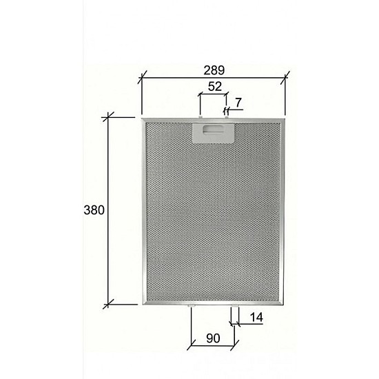 Filtre à graisse en métal 380x290mm pour SMEG pour KTE90 / KTE90EX par Alapure Filtre à graisse en métal 380x290mm pour SMEG pour KTE90 / KTE90EX par Alapure