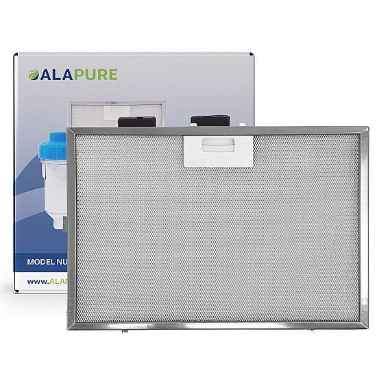 Filtre à graisse en métal 325x259mm pour Miele Metal filter 8258241 par Alapure Filtre à graisse en métal 325x259mm pour Miele Metal filter 8258241 par Alapure