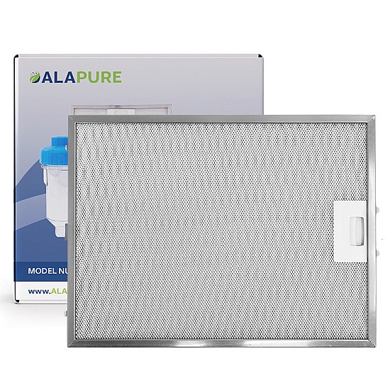 Filtre à graisse en métal 375x280.5mm pour Miele 8270321 par Alapure Filtre à graisse en métal 375x280.5mm pour Miele 8270321 par Alapure