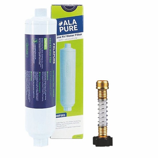 Filtre à eau pour caravane / Filtre à eau pour camping-car avec tuyau dAlapure OWF003 Filtre à eau pour caravane / Filtre à eau pour camping-car avec tuyau dAlapure OWF003