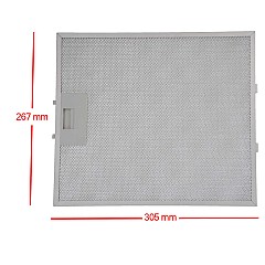 Filtre à graisse en métal 305x267mm pour Elica GRI0009219A par Alapure 