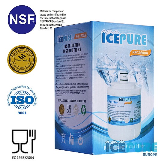 Icepure Filtre à eau adapté à Arcelik 4830310100 Icepure Filtre à eau adapté à Arcelik 4830310100