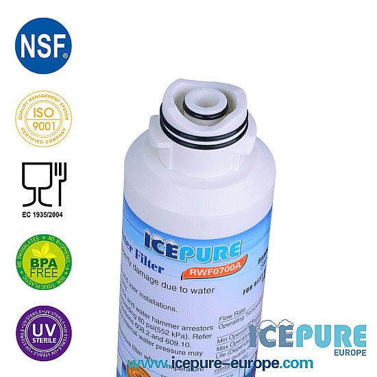Icepure Filtre à eau pour EcoAqua EFF-6027A / Double O-ring Icepure Filtre à eau pour EcoAqua EFF-6027A / Double O-ring