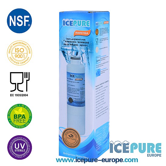 Icepure Filtre à eau pour EcoAqua EFF-6027A / Double O-ring Icepure Filtre à eau pour EcoAqua EFF-6027A / Double O-ring