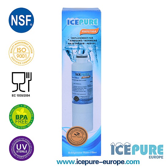 Icepure Filtre à eau pour EcoAqua EFF-6027A / Double O-ring Icepure Filtre à eau pour EcoAqua EFF-6027A / Double O-ring