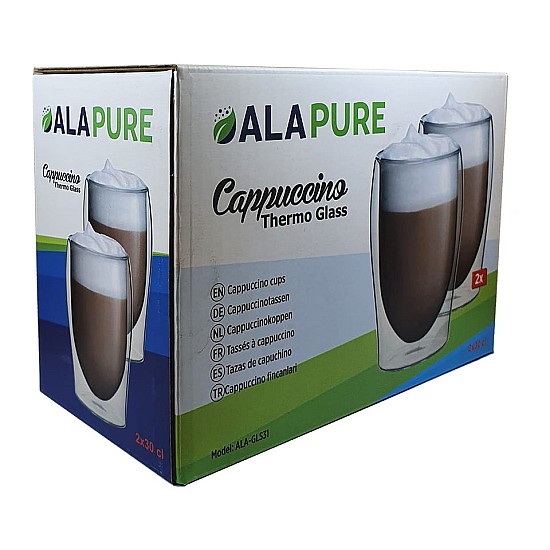 Alapure Scanpart Verres thermo à double paroi pour cappuccino Alapure Scanpart Verres thermo à double paroi pour cappuccino