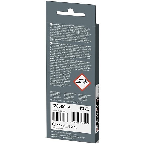 Siemens EQ.Series 2-in-1 Tablettes de nettoyage TZ80001A / 00312097