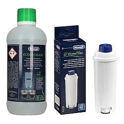 Delonghi Kit d'entretien DLSC002 Filtre à eau + DLSC500 Détartreur