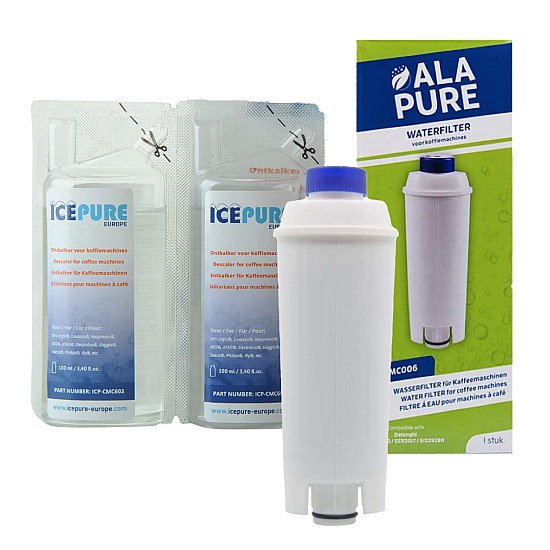 Delonghi Kit dentretien FMC006 Filtre à eau + ALA-CMC603 Détartreur