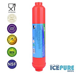 Filtre à eau à post-carbone en ligne Silver Carbon d'Icepure ICP-T33-S